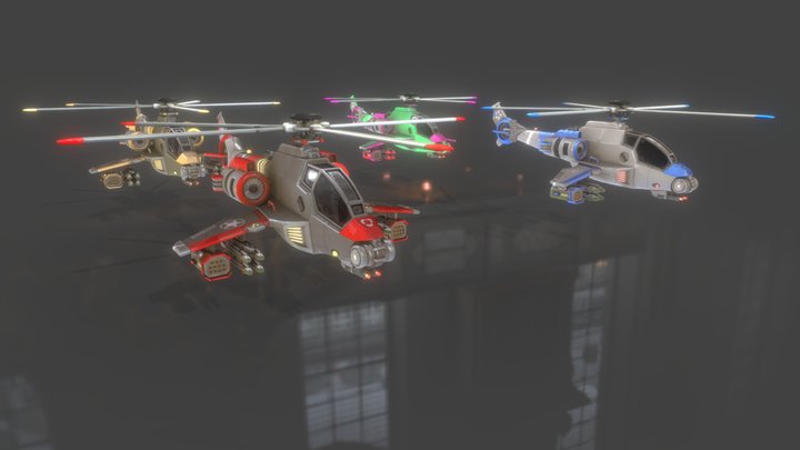 3D Stylized Helicopters 3D Model