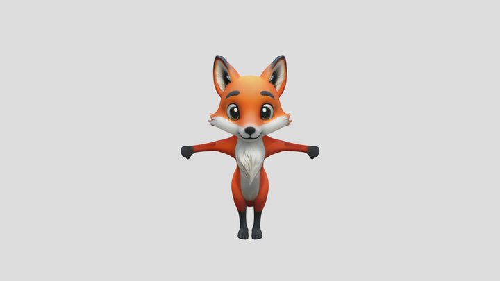 Finn the Fox 3D Model Lowpoly 3D Model