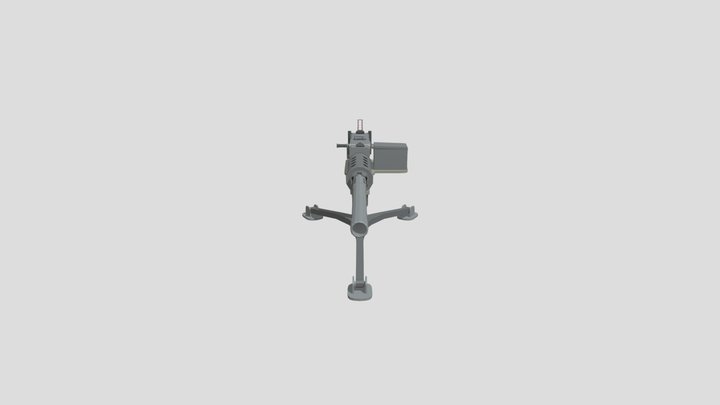 Low-Medium Poly M2 Browning 3D Model