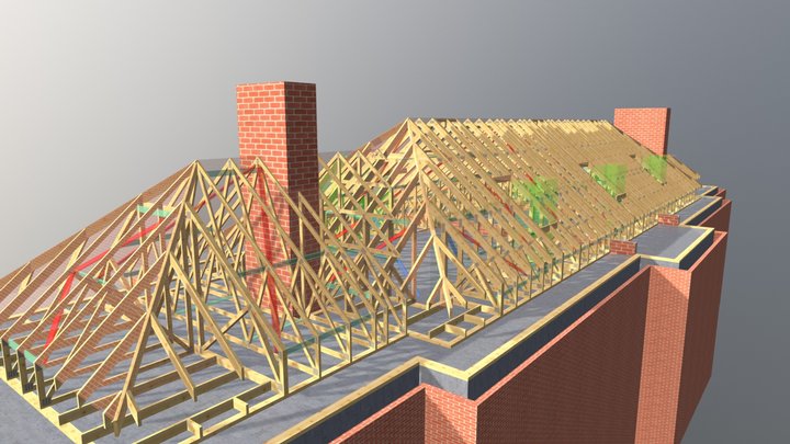 Room in Roof on Concrete Floor 3D Model