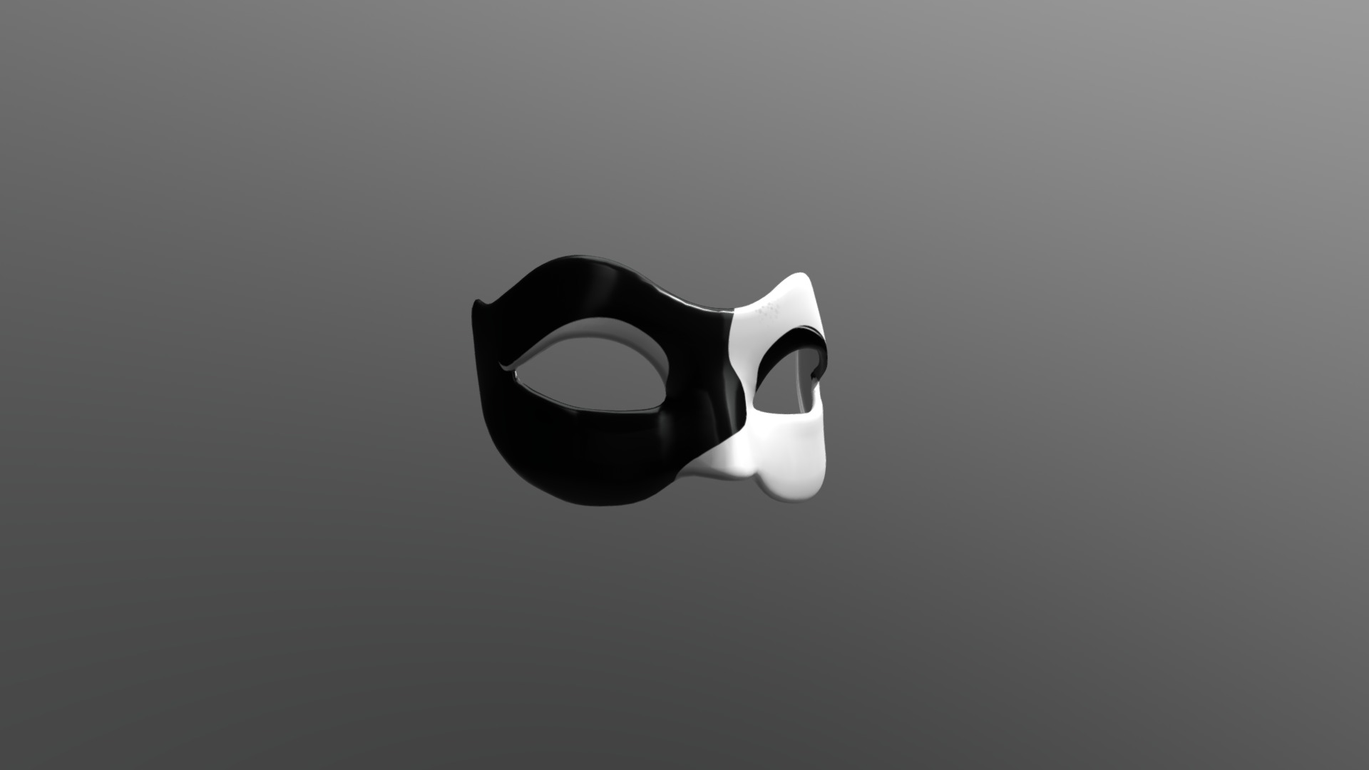 3D model Black White Mask - This is a 3D model of the Black White Mask. The 3D model is about a black and white logo.