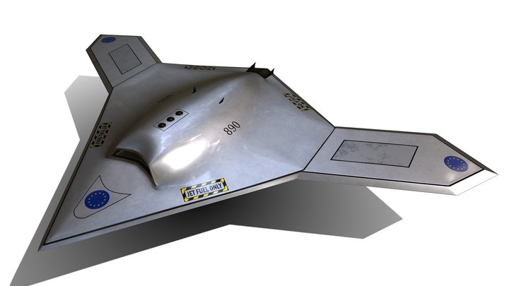 X-47B Inspired stealth combat aerial drone 3D Model