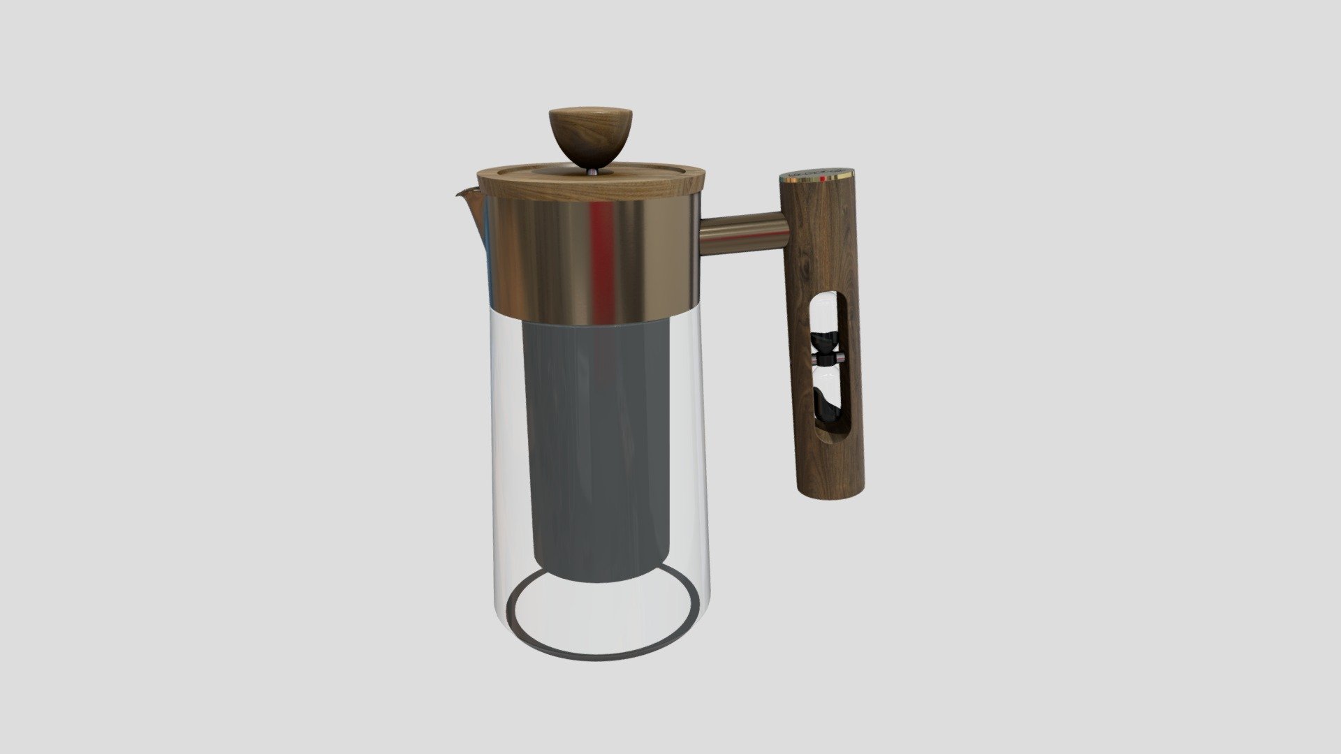 King Duke Glass French Press CPA800-06A-Glass — Sketchfab embed 3D viewer