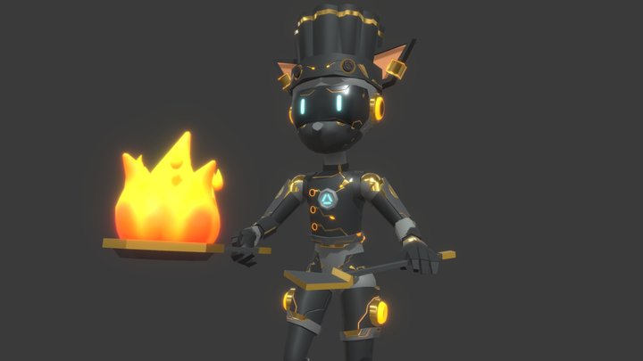 Robot MasterChef Cat 3D Model