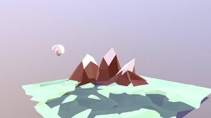 Low poly Mountain 3D Model