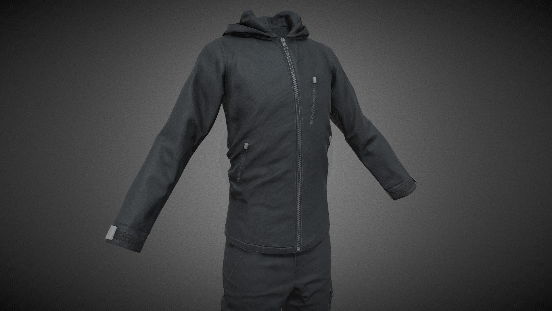 Black Snowboard Outfit Style 1 - Buy Royalty Free 3D model by CG ...