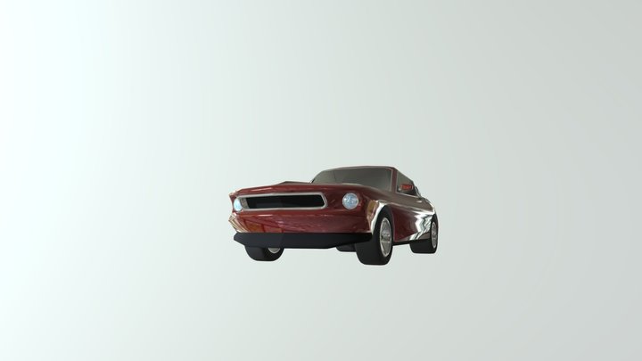 Animated Muscle Car 3D Model