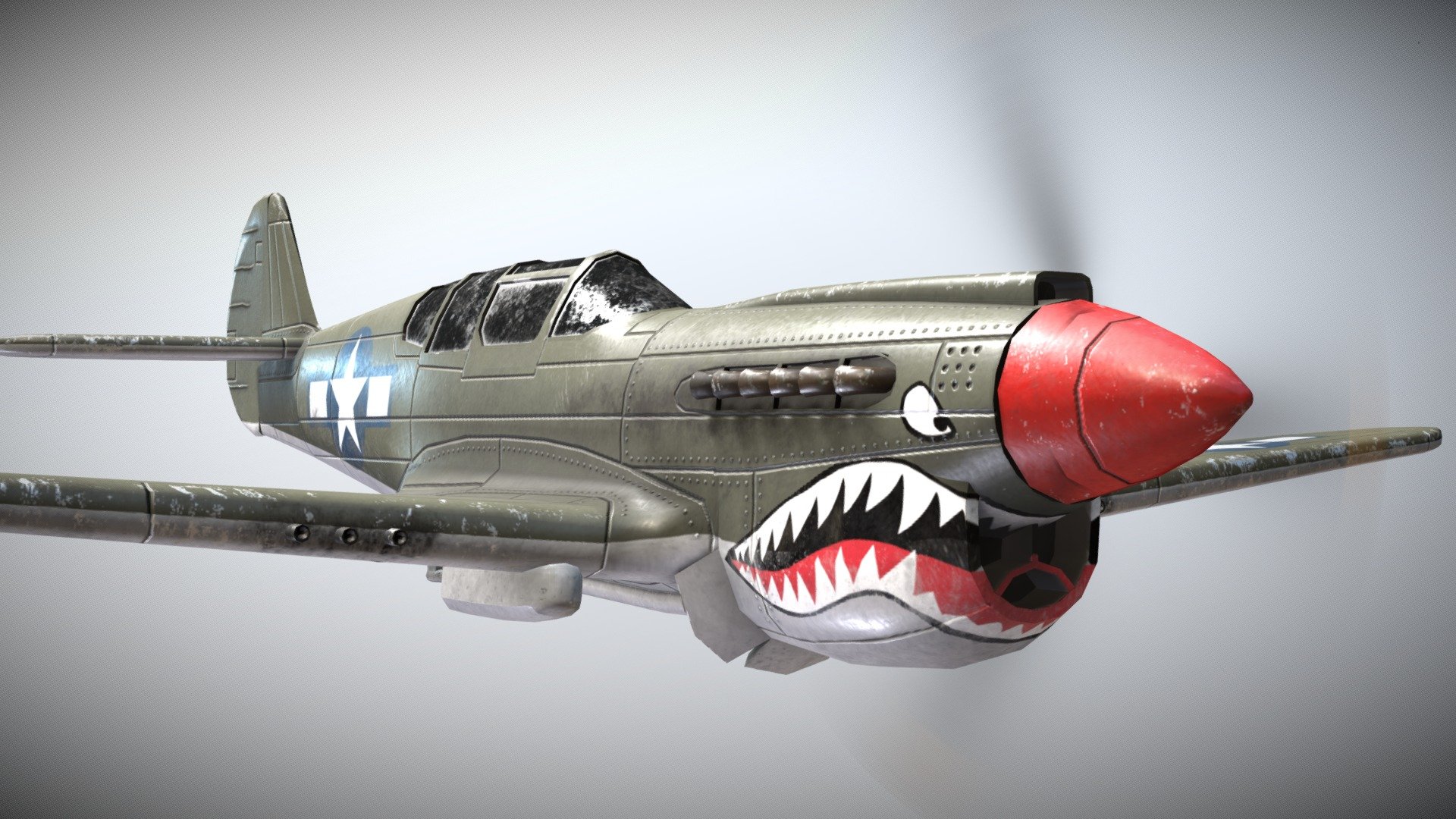 WW2 US Fighter Aircraft P40 Warhawk