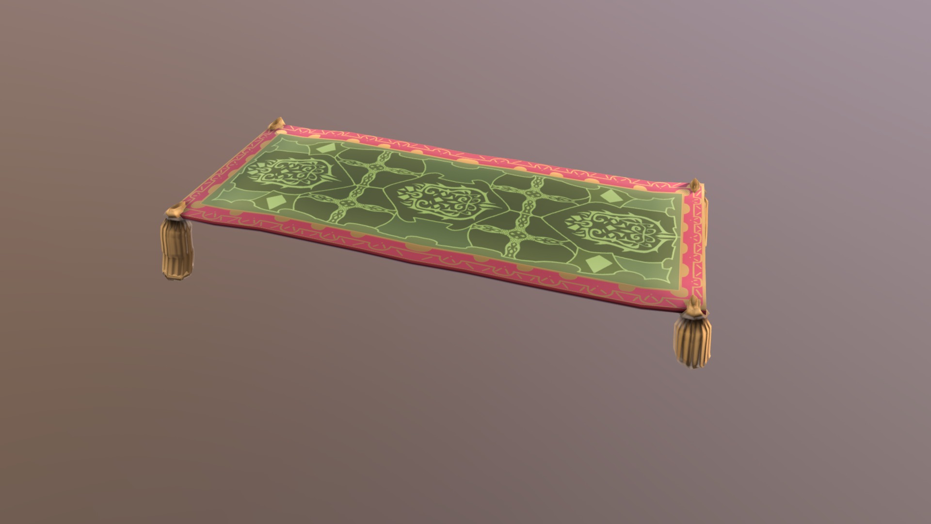 3D model Carpet of Flying - This is a 3D model of the Carpet of Flying. The 3D model is about a pink and green flag.