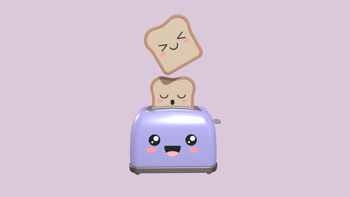 Cute Toaster 3D Model