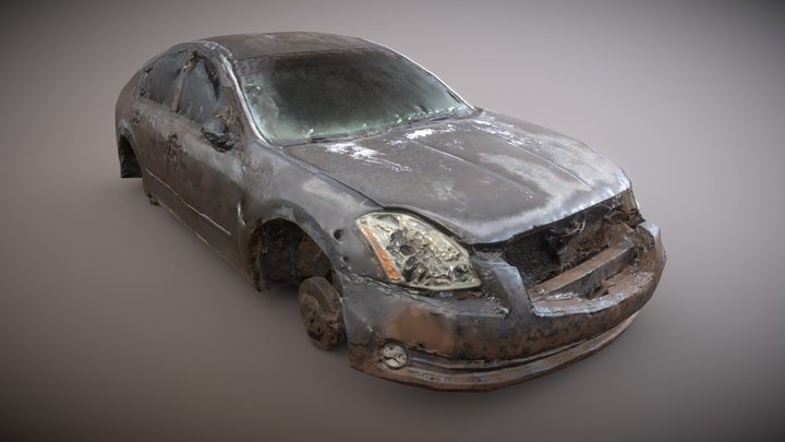 Black Modern Sedan Scan Retopo 3D Model