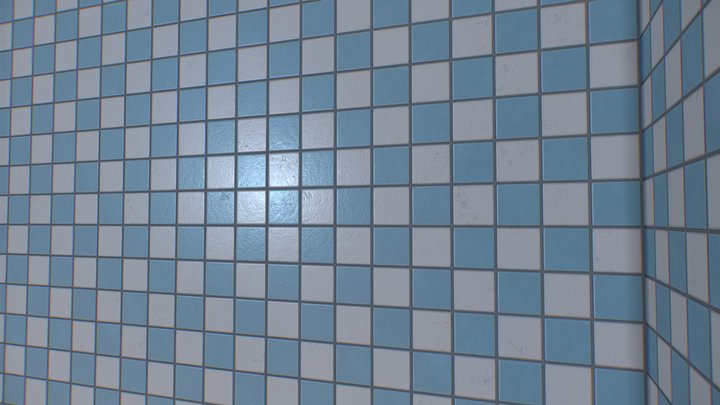 Seamless Wall Tiled Texture I 3D Model