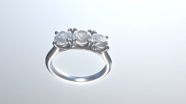 Test Three Diamond Ring 3D Model