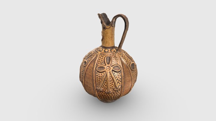 23 - 'Barbotine' Style Ritual Jug 3D Model