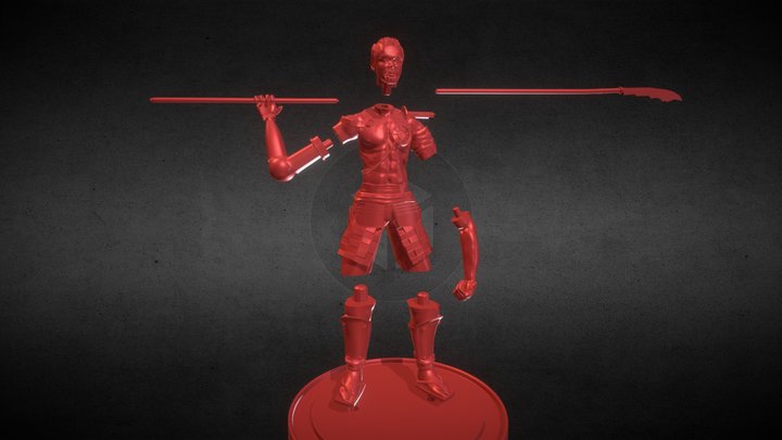 Steampunk Samurai (Sliced) 3D Model