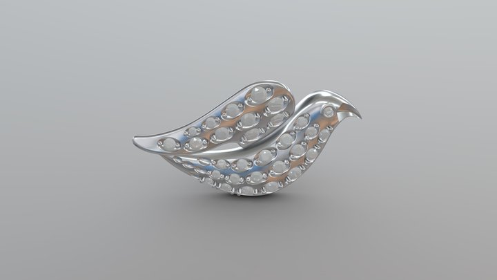 JVJEWEL-Bright Bird Pendant 3D Model