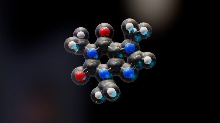 Caffeine molecule 3D Model