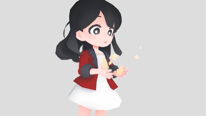 Cute Chibi Character – Heromi 3D Model