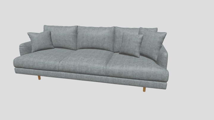 Byron Fabric 3 Seater Sofa 3d AR Model 3D Model