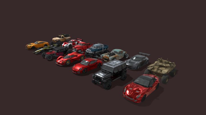 Cars Big Quality Pack 3D Model