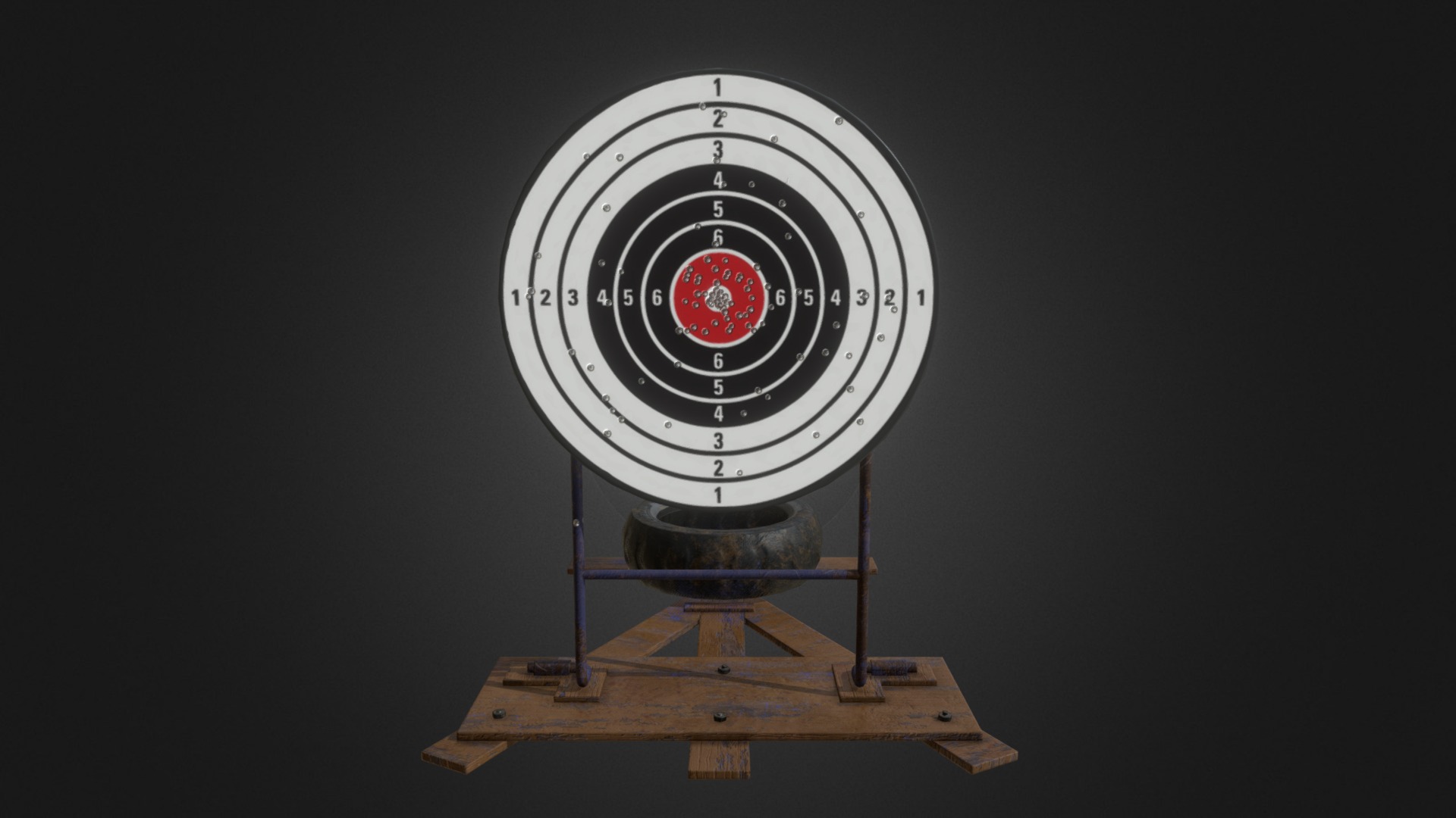 3D model Reactive Target - This is a 3D model of the Reactive Target. The 3D model is about a round clock on a stand.