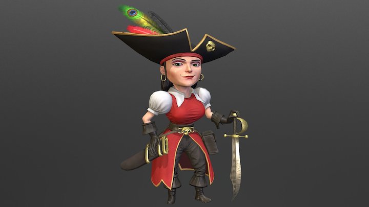 Pirate lady 3D Model
