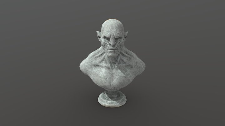 Azog Bust Statue 3D Model