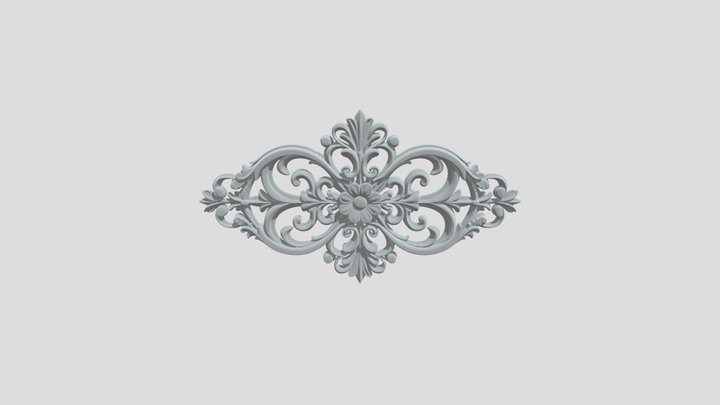 Carved Floral Rococo Ornament – Free 3D Model STL