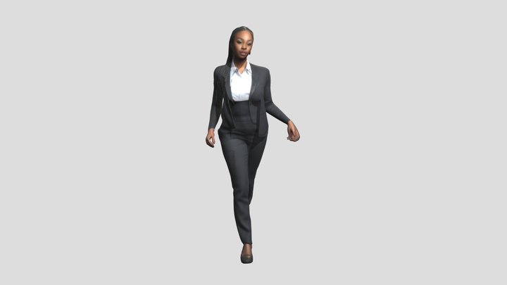 A Slim Thick African American In Formal Wear 3D Model