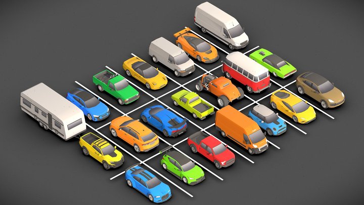 Low- Poly Cars Pack # 1 3D Model
