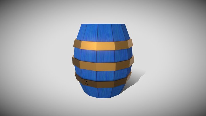barrel (painted) 3D Model