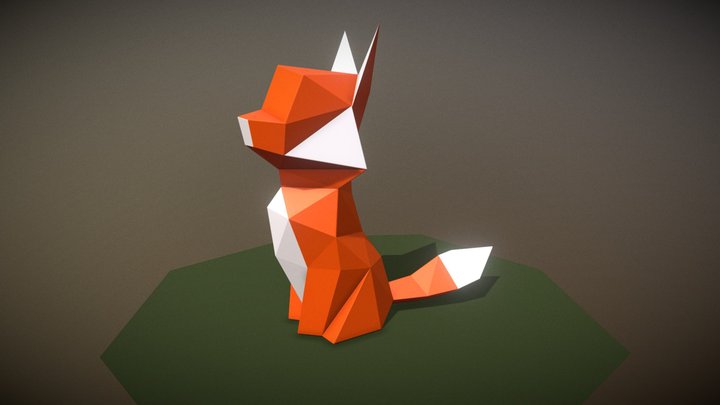 Low Poly Fox 3D Model