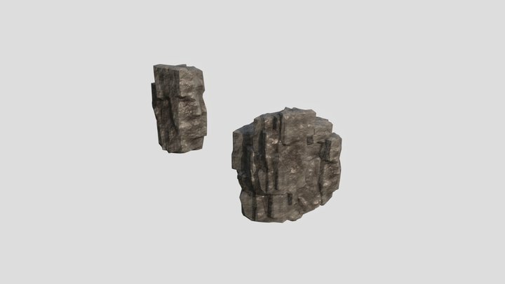 free low poly rock boulder 3D Model