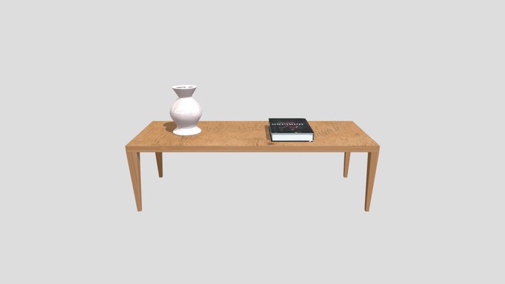 Table and Items 3D Model