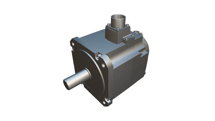Серво мотор с тормозом HG-SN102BJ  3D-модель 3D Model
