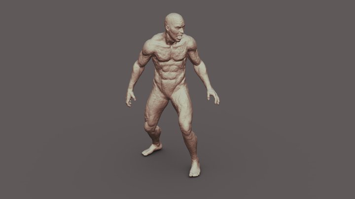 Sculpted Man Action Pose A for yah!! 3D Model