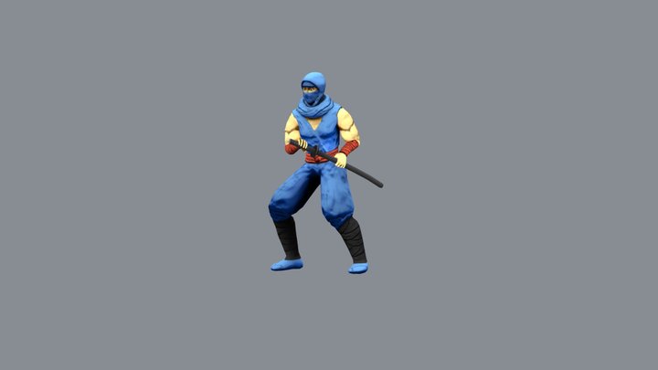 Ninja Lowpoly 3D Model