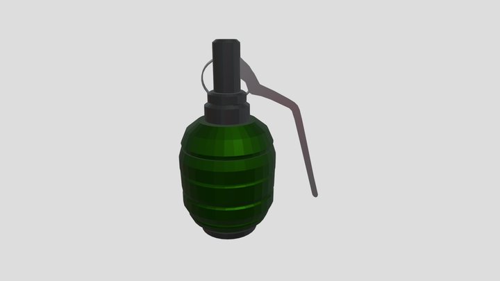 Low Poly Grenade (Rigged) 3D Model