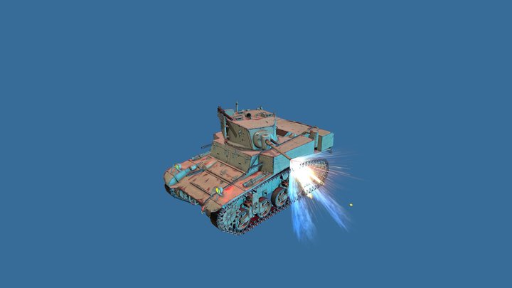 M3 Stuart Light Tank 3D Model