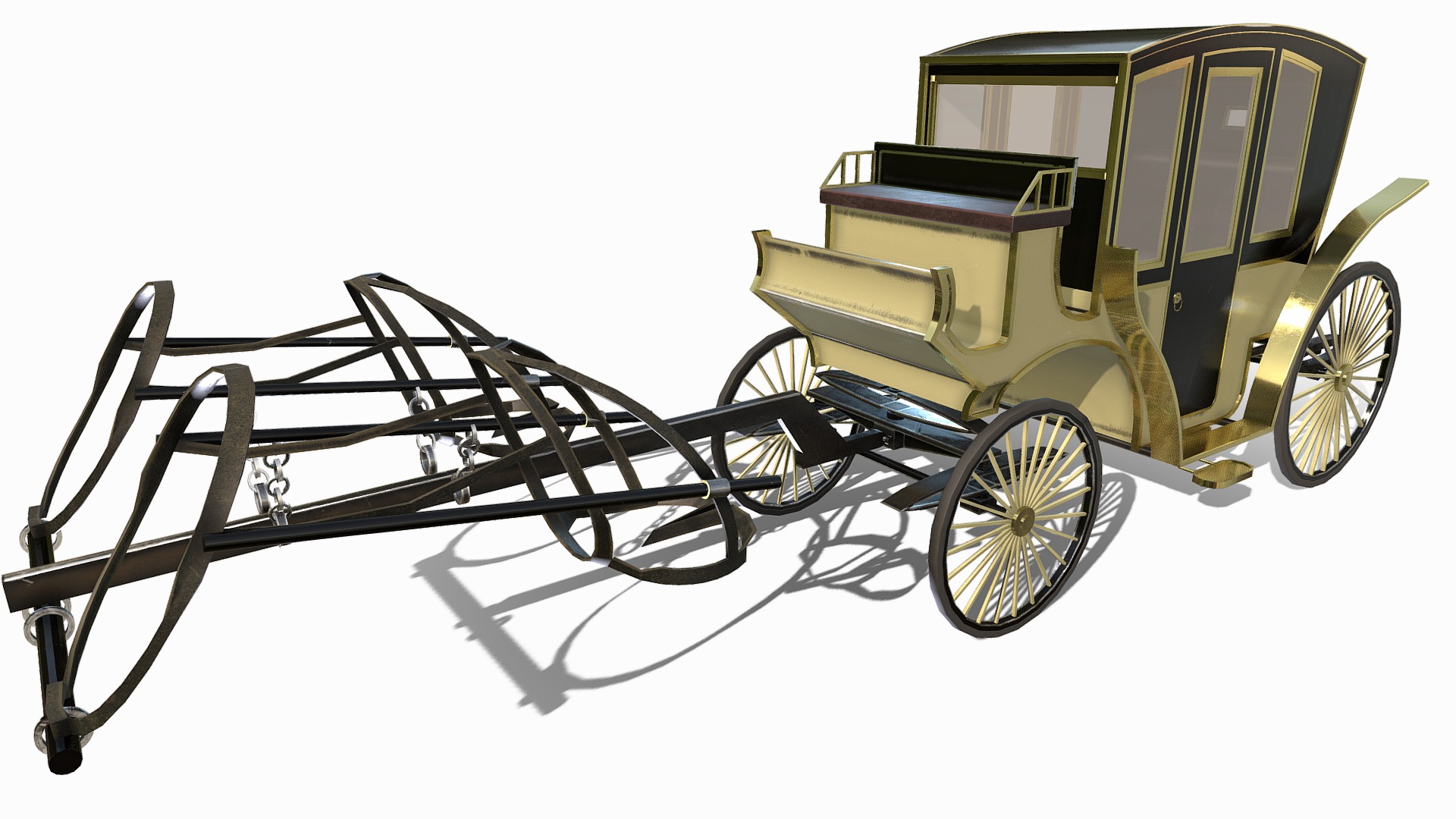 3D model Carriage01 - This is a 3D model of the Carriage01. The 3D model is about a small car with a seat.