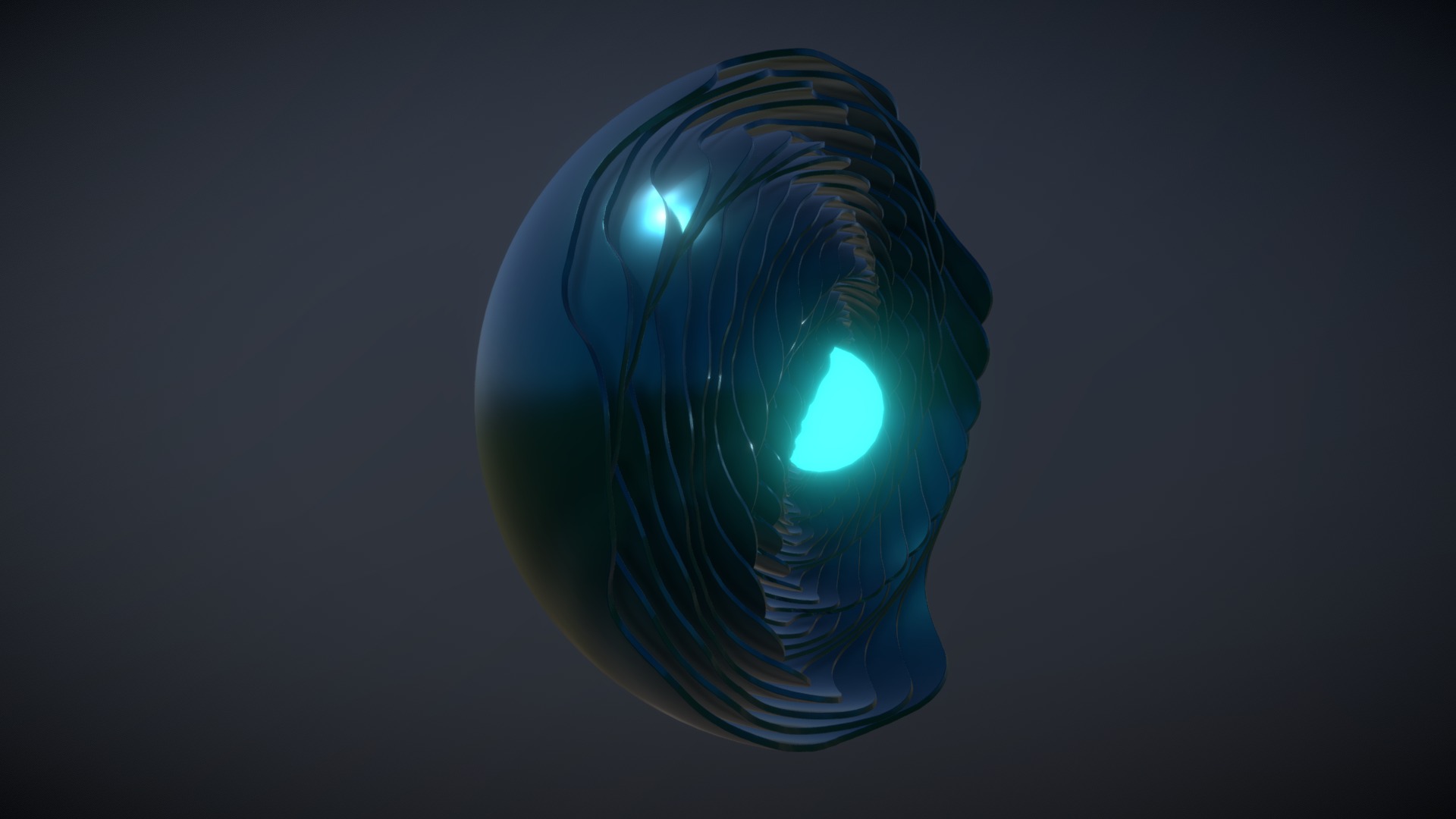 3D model Abstract Core - This is a 3D model of the Abstract Core. The 3D model is about a blue light in a dark room.