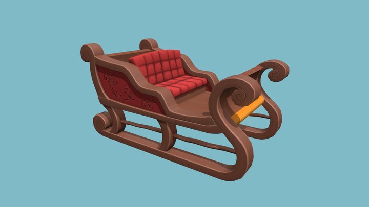 Holiday Sleigh 3D Model