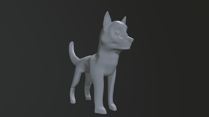 CG Cookie Husky Puppy exersize 3D Model