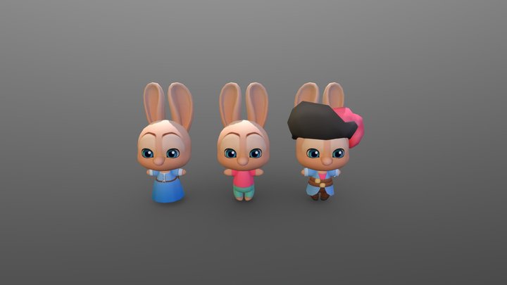 Critters: Bunny 3D Model