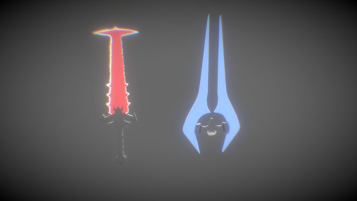 Energy Sword (Halo) And Crucible (Doom) 3D Model