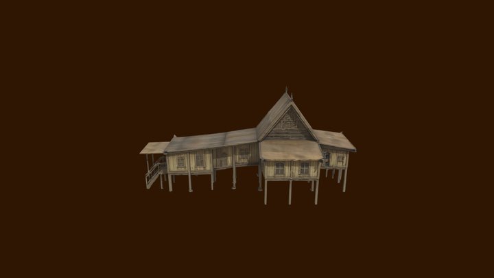 Traditional House Blueprint 3D Model