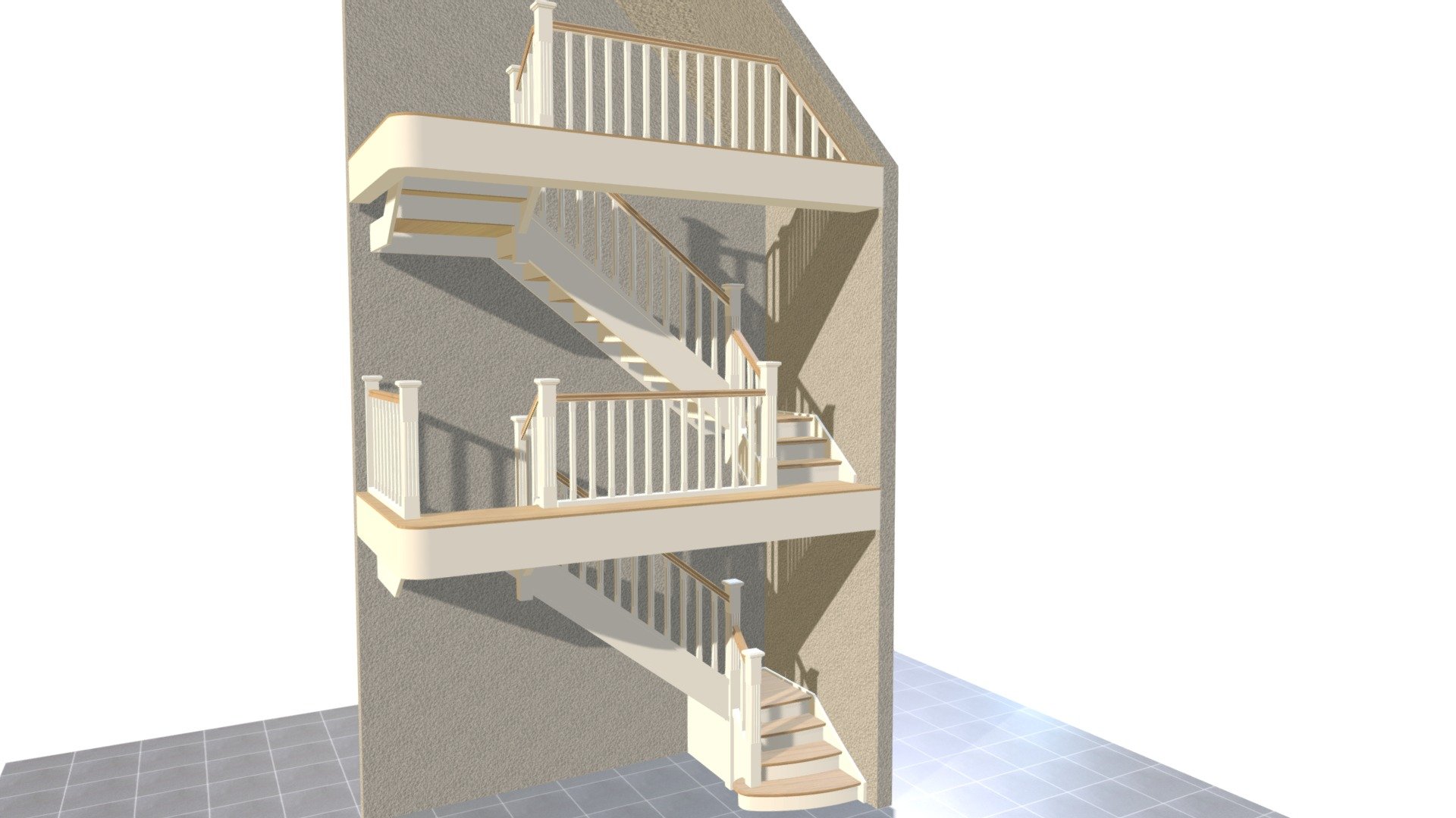 Rustic stair with platform