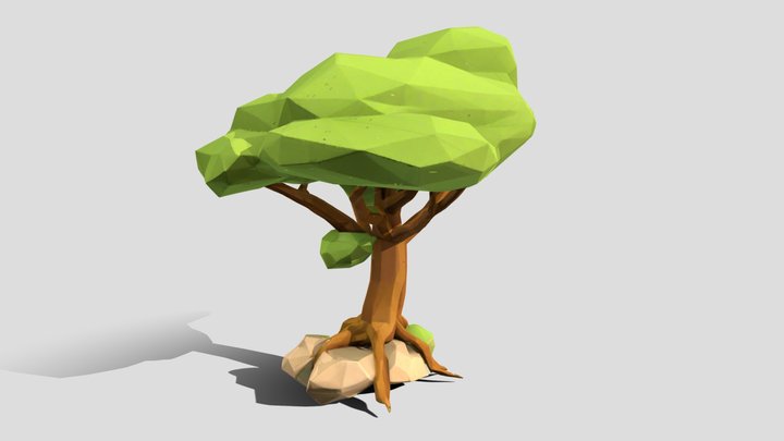 Low-poly Oak Tree 🌳 3D Model
