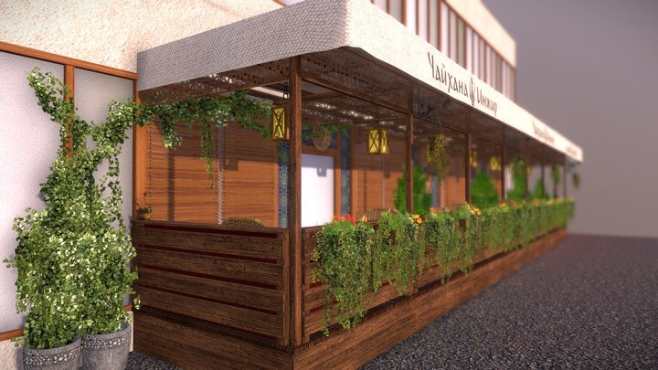 summer cafe 3D Model