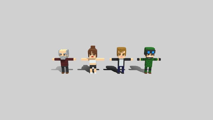 Little people voxel 3D Model